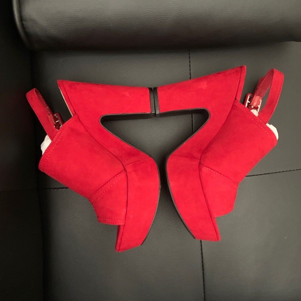 Comfy Red Platform Heels One Day Sale